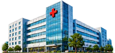 Modern hospital building: medical ERP solutions for healthcare operations